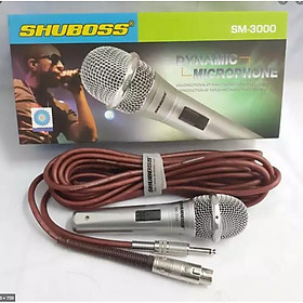 Mua Micro có dây hát karaoke gia đình SHUBOSS SM3000 cao cấp hút âm tốt làm bằng kim loại sáng bóng chắc chắn  bảo hành 12th