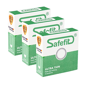 Hình ảnh Bộ 3 hộp bao cao su Safefit siêu mỏng Untrathin - hộp 3 chiếc