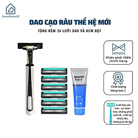 Bộ Máy Dao Cạo Râu 36 Lưỡi Cho Nam Tặng Kèm 1 Tuýt Kem Tạo Bọt -  Hàng Loại 1.  Chính Hãng MINIIN