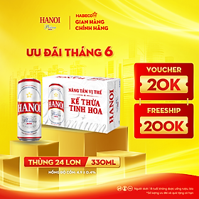 Bia Hanoi Premium - Thùng 24 lon 330ml