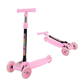 Xe Trượt Scooter Cao Cấp Gấp Gọn 3 Bánh, Bánh Xe Phát Sáng Tiện Lợi Cho Trẻ Em