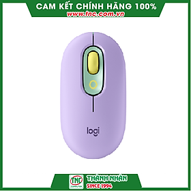 Chuột không dây Logitech Pop Mouse màu tím-Hàng chính hãng