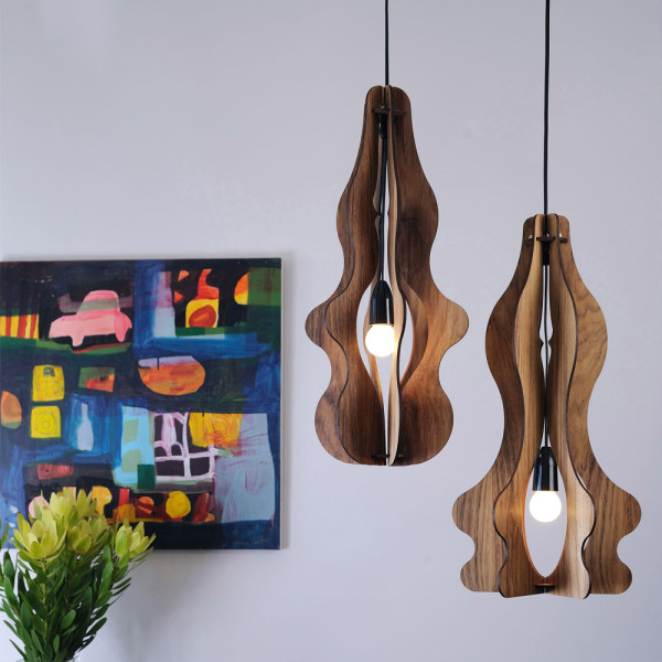 Đèn gỗ thả trần CAO CẤP hiện đại sang trọng 25x50cm chất liệu gỗ trang trí cho phòng khách nhà căn hộ decor nhà quán cafe