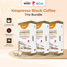 Combo 3 Hộp Viên Nén Cà Phê Rang Xay Cao Cấp Killiney Kespresso Black Coffee - Tương Thích Máy Pha Cà Phê Nespresso - (3 Hộp X 10 Viên)
