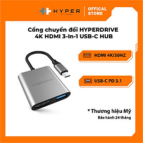 CỔNG CHUYỂN HYPERDRIVE 4K HDMI 3-IN-1 USB-C HUB FOR MACBOOK, SURFACE, PC & DEVICES – HD259A - HÀNG CHÍNH HÃNG