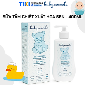 Sữa tắm giữ ẩm cho bé Babycoccole 0M+ chiết xuất hoa sen - 400ml