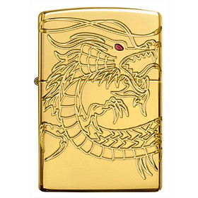 Bật Lửa Zippo Red Eyed Dragon 360 Degree Engraving Gold Plate 29265
