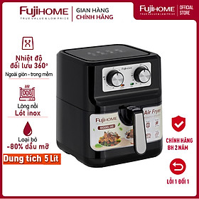 Mua Nồi chiên không dầu 5 Lít nhập khẩu CN Nhật Bản Fujihome A5 tự ngắt  nồi chiên ko dầu cơ 5L  lòng nồi chống dính cao cấp tháo rời - Hàng Chính Hãng