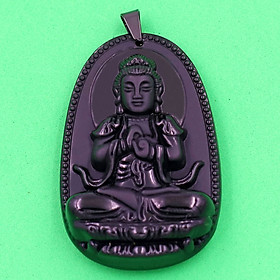 Mặt Phật Đại Nhật Như Lai thạch anh đen 3.6cm - phật bản mệnh tuổi Mùi, Thân - Mặt size nhỏ