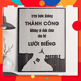 Tranh gỗ treo tường_Trên bước đường thành công không có dấu chân kẻ lười biếng_CRN_01