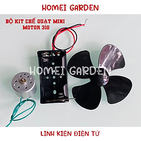 Mua Bộ chế quạt mini motor 310 chạy êm dòng điện nhỏ gồm motor cánh quạt đế pin kèm sẵn pin chất lượng cao - HM0163