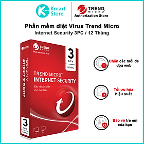 TREND MICRO INTERNET SECURITY 3PC/ NĂM - Hàng Chính Hãng