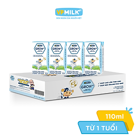 Sữa Tiệt Trùng Ít Đường VPMilk Grow+ Hộp 110ml (Thùng 48 Hộp)