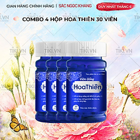 Combo 4 Viên uống Hoa Thiên hộp 30 viên hỗ trợ cân bằng nội tiết tố, cải thiện sinh lý