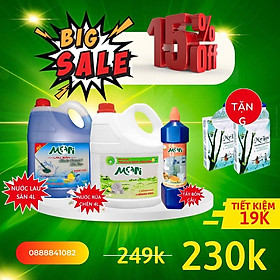 Combo Nước Rửa Chén Mori 4l + Nước Lau Sàn Sả Chanh Mori 4l + Tẩy Bồn Cầu Sạch Thơm Hiệu Quả Tặng Giấy Thơm Bỏ Túi MyLan