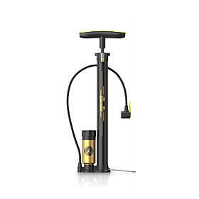 Bơm xe đạp, xe máy cầm tay có bình nén áp lực 150PSI, đồng hồ đo áp suất lốp cao cấp, chiều dài dây bơm 60cm từ cao su bền dẻo dai