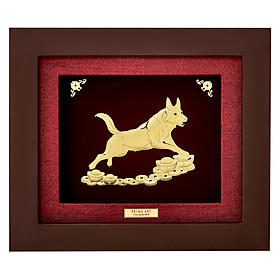 Mua Tranh Vàng 24K PRIMA ART - Tuất tài lộc - Kích Thước 18 x 20 cm - CGS-0411-31