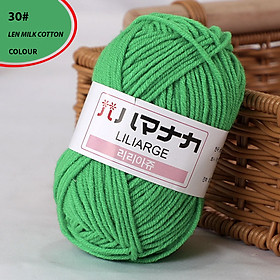 Len sợi đan móc cuộn 25gr bao gồm 50 màu , len milk cotton Hàn Quốc mềm mịn chuyên móc thú hoặc khăn mũ trẻ em