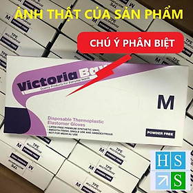 Hộp 100 Găng tay cao su VictoriaBay làm bếp vệ sinh siêu dai chất liệu TPE không mùi (Đủ SIZE : L-M)