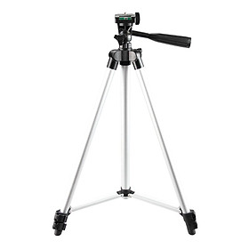 Chân máy chụp ảnh quay video nhẹ Chiều cao  130cm có thể điều chỉnh 1/4 inch Vít cho điện thoại thông minh và máy ảnh DSLR SLR-Màu Bạc-Size