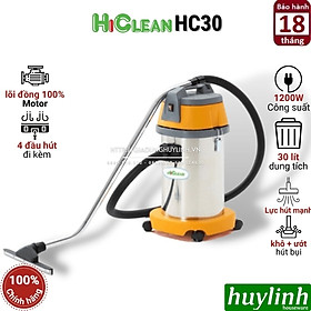 Mua Máy hút bụi công nghiệp Hiclean HC30 - 30 lít - Công suất 1200W - Hút khô và ướt - Hàng chính hãng