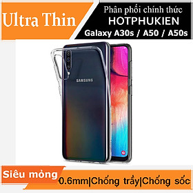 Ốp lưng silicon dẻo trong suốt cho Samsung Galaxy A30s / A50 / A50s hiệu Ultra Thin mỏng 0.6mm độ trong tuyệt đối chống trầy xước - Hàng nhập khẩu