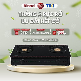 Mua Bếp gas dương Rinnai RV-3715GL(FB) mặt bếp kính và kiềng bếp men - Hàng chính hãng.