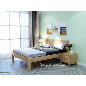 Mua Giường ngủ gỗ sồi mẫu đơn giản vai to  hàng giá xưởng báo chất lượng
