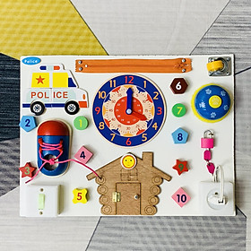 Đồ Chơi Bảng Bận Rộn Học Kỹ Năng Cơ Bản Busy Board Luyện Khéo Tay Đồ Chơi Gỗ Thông Minh