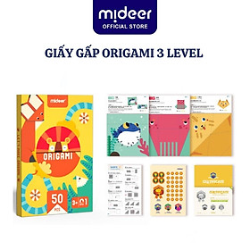 Giấy Gấp Origami Mideer Origami 3 cấp độ, Đồ Chơi Thủ Công giáo dục sáng tạo Cho Bé 2 3 4 5 Tuổi