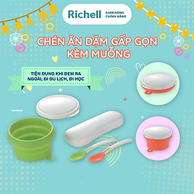 Chén ăn dặm gấp gọn kèm muỗng Richell Nhật Bản | Baby