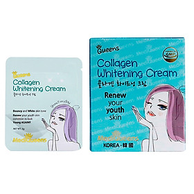 Hộp 25 Gói Kem dưỡng trắng da bổ sung Collagen MediQueens - Hàng nhập khẩu Chính hãng (125g)