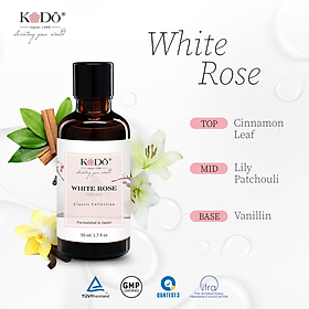 Tinh dầu nước hoa nguyên chất kodo white rose hương thơm hoa hồng quyến rũ, thượng lưu, quý phái