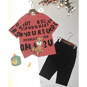 Set bộ đồ mặc nhà nữ quần lửng áo thun phong cách cho chị em KB FASHION