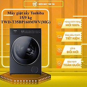 TWD-T35BP160MWV(MG) - Máy giặt sấy Toshiba Giặt 15kg - Sấy 7kg GIẶT NƯỚC NÓNG - HÀNG CHÍNH HÃNG - GIAO HCM