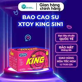 Bao cao su XTOY King 5in1, kéo dài thời gian quan hệ, gân gai, nhiều gel bôi trơn - Hộp 10 bcs