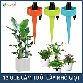 Set 12 que cắm tưới cây nhỏ giọt (gắn chai coca, pepsi, dễ dàng điều chỉnh lượng nước tưới cây cảnh) 208801-2