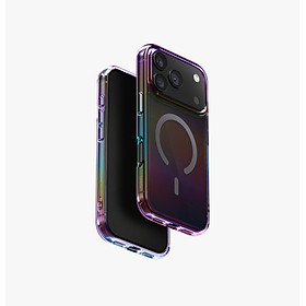 Ốp lưng Cho iPhone 17 Series UNIQ Iridescia Hiệu Ứng Holographic Chuyển Sắc Cầu Vồng Sạc Không Dây MagClick Hàng Chính Hãng
