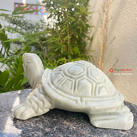 Mua Tượng Rùa phong thủy đá trắng xanh 17cm - đá Non Nước