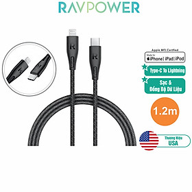 Dây Cáp Sạc Lightning Cho iPhone, iPad Chuẩn MFI Type C To Lightning - RP-CB1004 Dài 1,2m- Hàng Phân Phối Chính Hãng