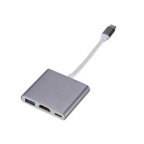 Mua Hub chuyển đổi USB Type C 3 IN 1 ra HDMI  USB 3.0  hỗ trợ độ phân giải video 4K UHD