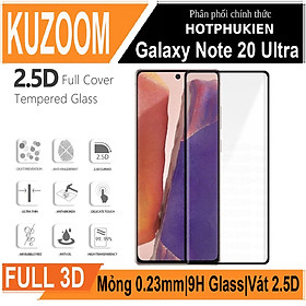 Miếng dán kính cường lực cho Samsung Galaxy Note 20 Ultra full màn hình 3D hiệu Kuzoom Protective Glass (mỏng 0.3mm, vát cạnh 2.5D, độ cứng 9H, viền cứng mỏng) - Hàng nhập khẩu
