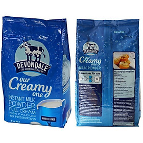 Combo 2 túi sữa bột Full cream Devondale 1kg/1 túi