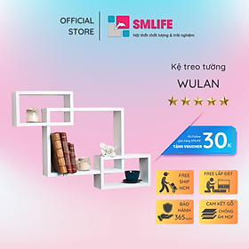 Kệ gỗ treo tường trang trí hiện đại SMLIFE Wulan | Gỗ MDF dày 17mm chống ẩm | D97xR20xC71cm