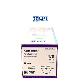 Chỉ phẫu tự tiêu CPT Caresorb Polyglactin 910 số 4 0 - GT15A20