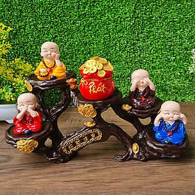 Mua Bộ Tứ Không đeo chuỗi kèm túi chữ PHÁT và chân đế Chiêu Tài Tấn Lộc