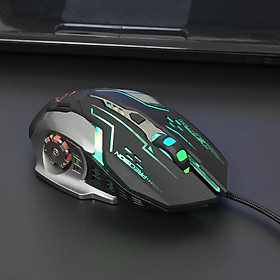 USB Wired Mouse Gaming Mice, 6 Buttons LED Backlit Colorful Light, with Scroll