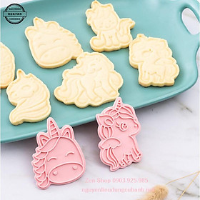 Mua BỘ 6 KHUÔN NHẤN BÁNH QUY 3D - MẪU NGƯA UNICORN