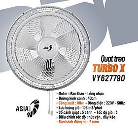 Hình ảnh (ASIA) Quạt treo Asia TURBO 80w 90w - bán công nghiệp -  Hàng chính hãng