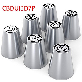 Đui Bắt Kem 3D Hoa Tulip Combo 7 Đầu Kiểu Nga Làm Bánh Kem Trang Trí Sinh Nhật - CBDUI3D7P